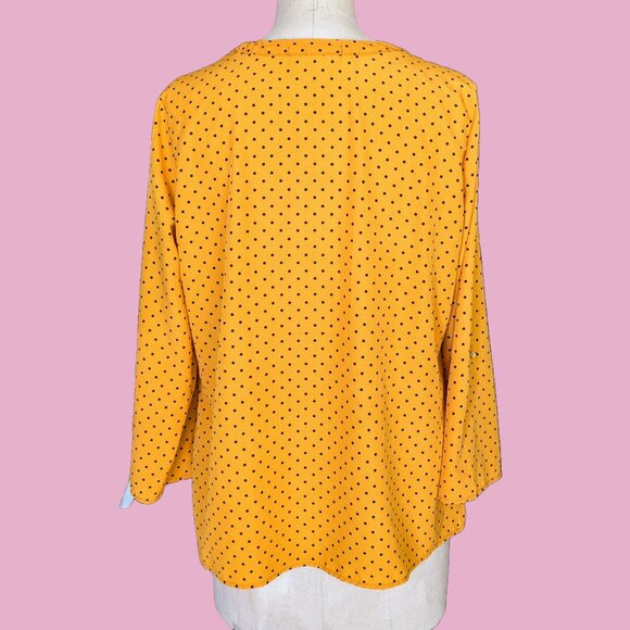 Adrienne Vittadini Polkadot 3/4 Sleeve Blouse - Picture 2 of 6